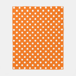 Orange White Polka dots Design Fleecefilt