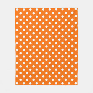 Orange White Polka dots Design Fleecefilt