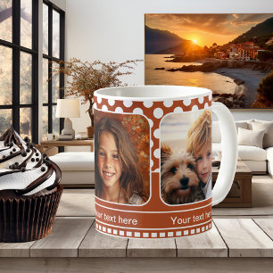 Orange White Polka dots Family Photo Mugg