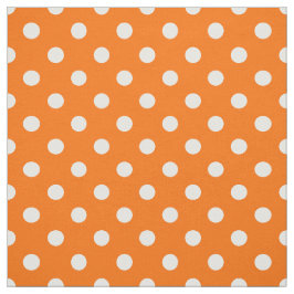 Orange White Polka dots Textile Tyg