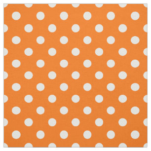 Orange White Polka dots Textile Tyg