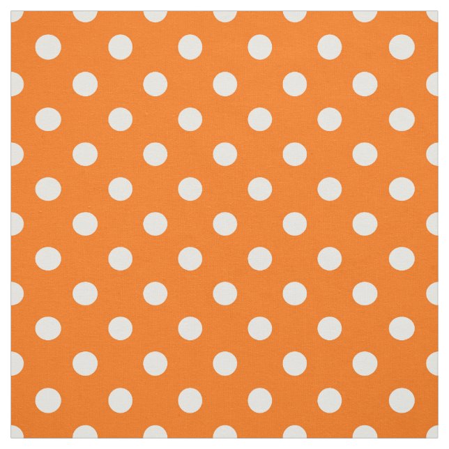Orange White Polka dots Textile Tyg (Provkarta)