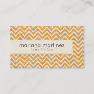 Orange & White Retro Chevron Mönster Linen Struktu Visitkort
