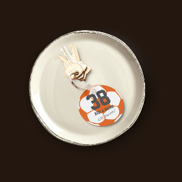 Orange White Soccer Team Player ・ Anpassningsbar Nyckelring