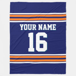 Orange White Sports Jersey Fleecefilt
