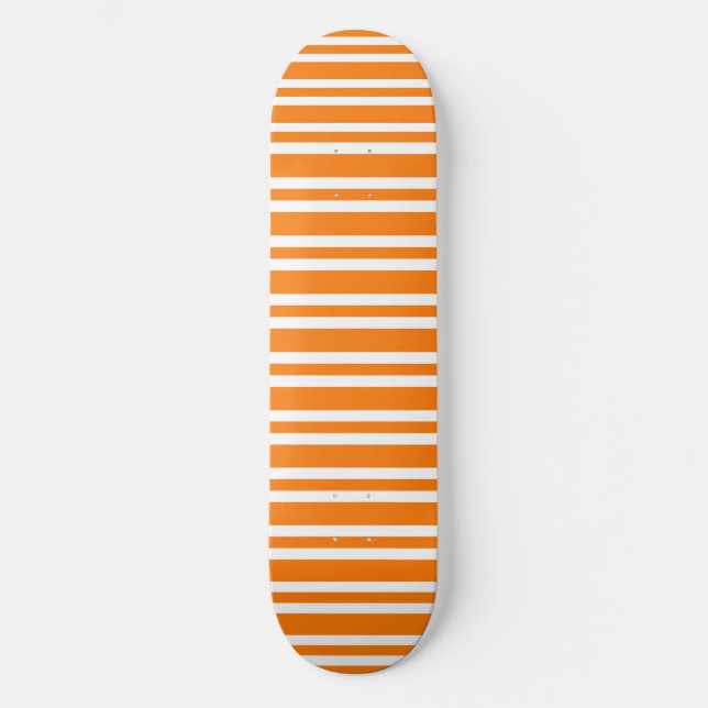 Orange White Streckmönster Mini Skateboard Bräda 18,5 Cm (Framsida)