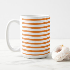 orange & white stripes – orange-weiß gestreift kaffemugg