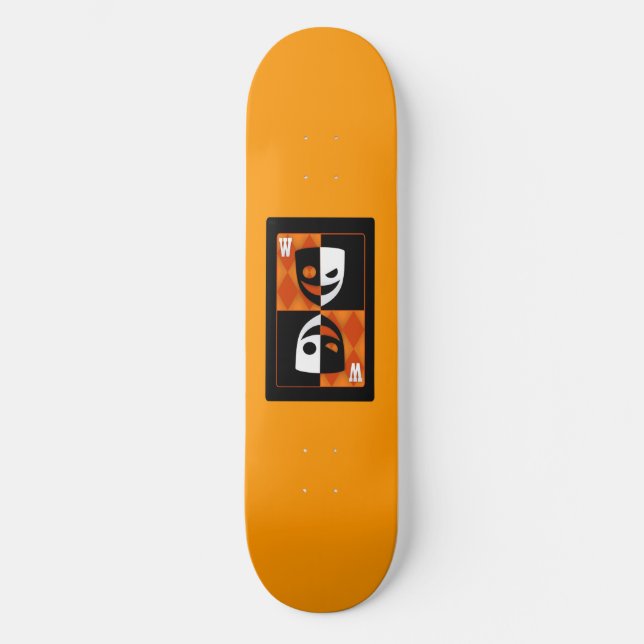 Orange Wilcard Skateboarddäck Skateboard Bräda 19,5 Cm (Framsida)