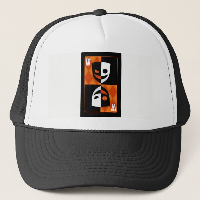 Orange Wildcard Poker Diamonds Trucker Hatt Truckerkeps (Framsida)