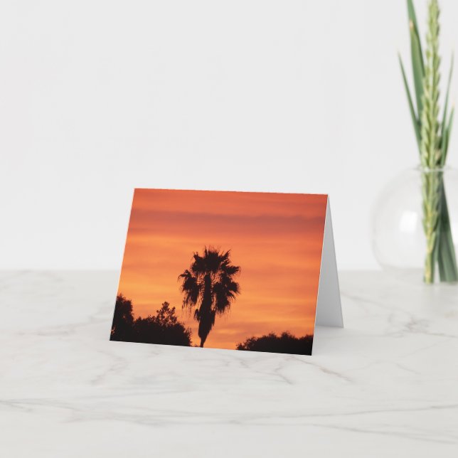 Orange Winter Florida sunset on blank card Kort (Framsida)