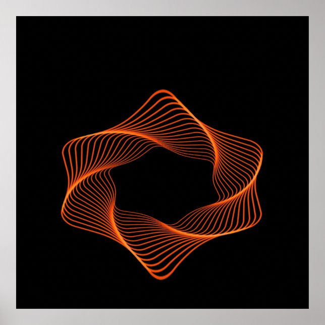 Orange Wire Frame Torus Object Poster (Framsidan)