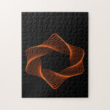 Orange Wire Frame Torus Object