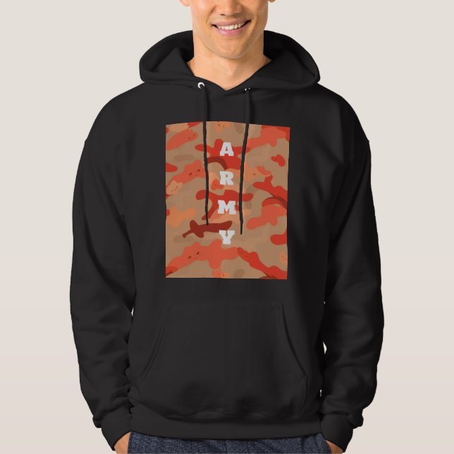 Orange Woodland Kamouflage Hoodie (Framsida)
