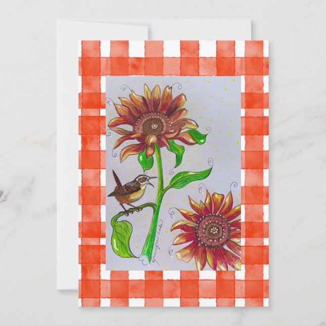 Orange Wren-inbjudan Inbjudningar (Framsida)