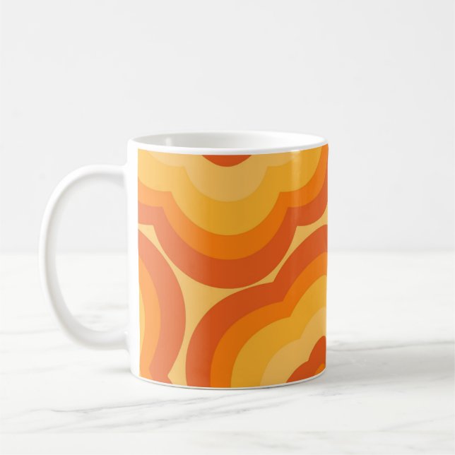 Orange Y2K Wildblomfet Retro Vår Kitchen Kaffemugg (Vänster)