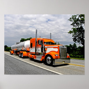 Orange Ya svartsjuk Kenworth affisch
