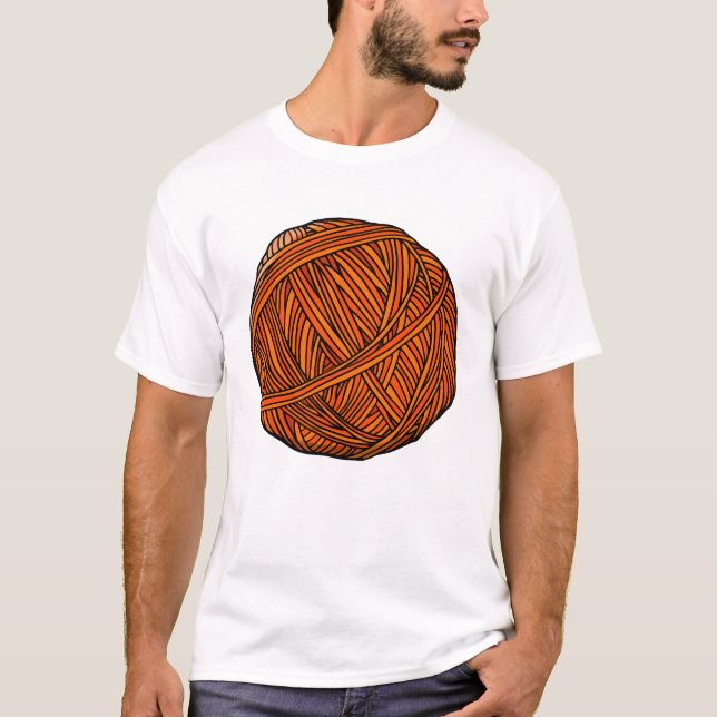 Orange Yarn Ball Art T Shirt (Framsida)