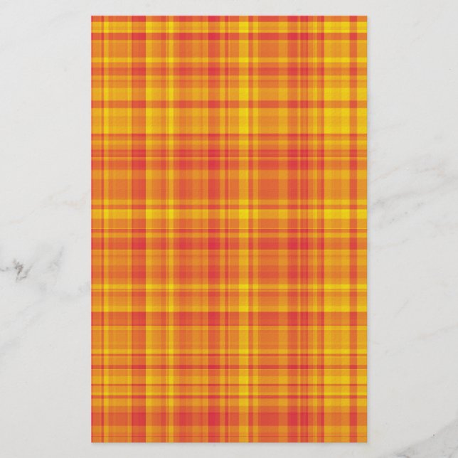 Orange Yellow Plaid Checker Pattern  Brevpapper (Framsida)