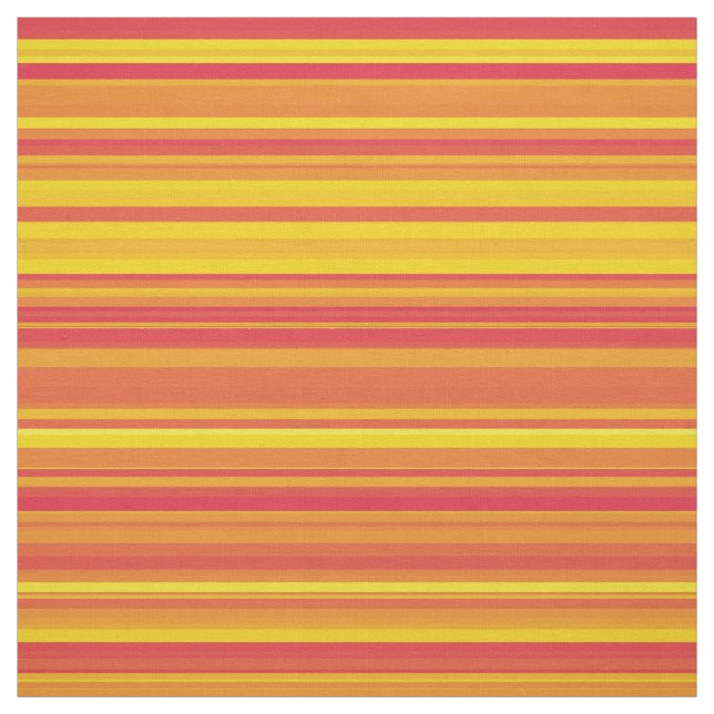 Orange Yellow Red Stripes Tyg (Provkarta)