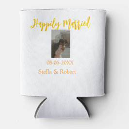 Orange yellow retro photo happily married couple