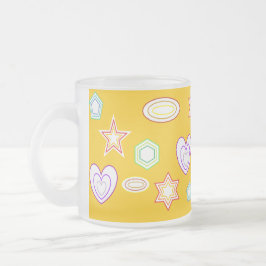 Orange-Yellow Shapes mug Frostad Glasmugg