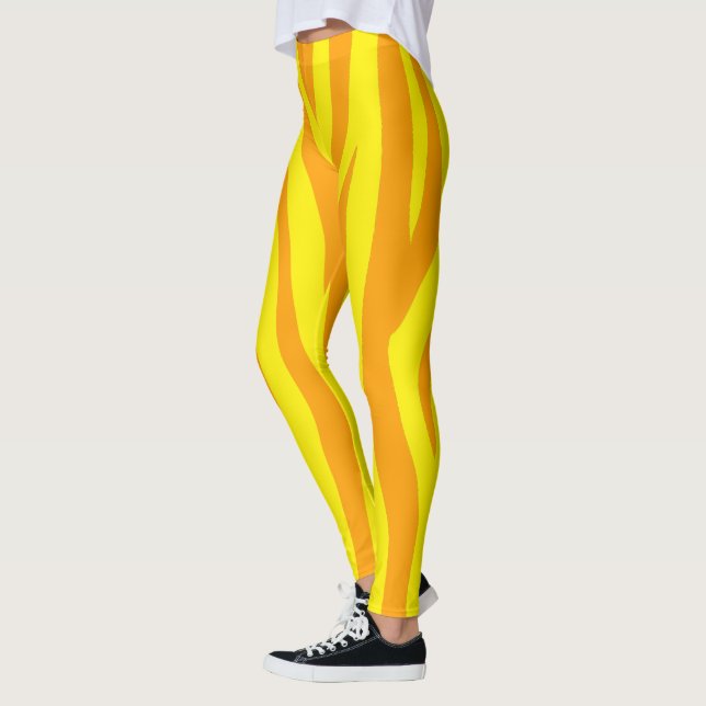 orange yellow sport women leggings (Vänster)