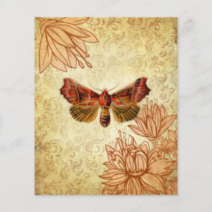 Orange & Yellow Vintage Fjäril Scrapbookpapper