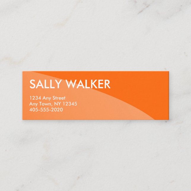 Orange yrkesmässiga moderna mini- visitkortar mini visitkort (Framsida)