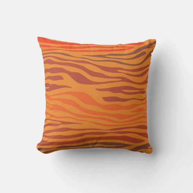 Orange Zebra Rand Kudde (Framsida)