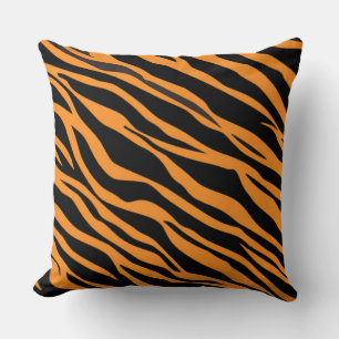 Orange Zebra Stripe Kudde
