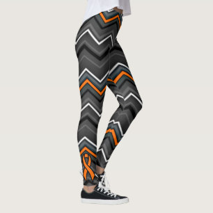 Orange Zig Zag med menyfliksområdet Leggings