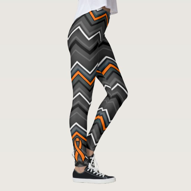 Orange Zig Zag med menyfliksområdet...RSD/CRPS Leggings (Höger)