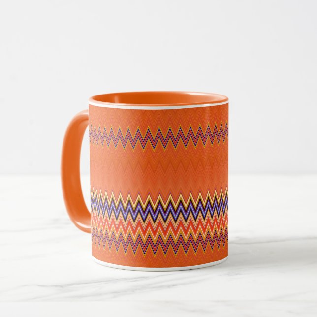 Orange Zigzag Mugg (Framsida vänster)