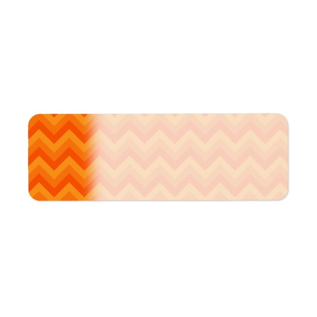 Orange Zigzag Rand. Returadress Etikett (Framsidan)