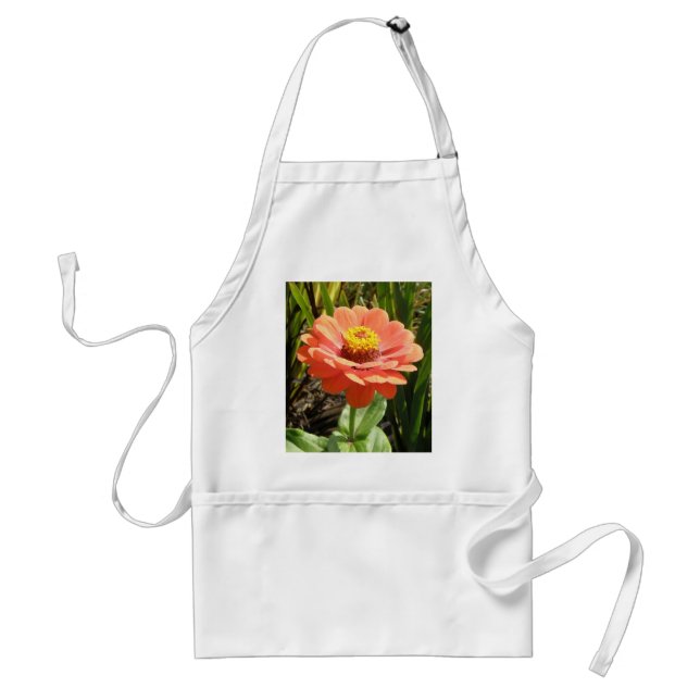 Orange Zinnia Flower Apron Förkläde (Framsidan)