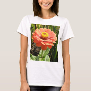 Orange Zinnia Flower Dam T Shirt