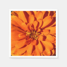 Orange Zinnia Flower Pappersservett