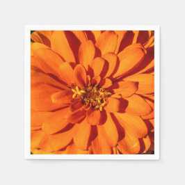 Orange Zinnia Flower Pappersservett