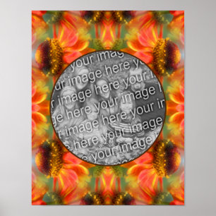 Orange Zinnia Flower Ram Skapar ditt eget foto Poster