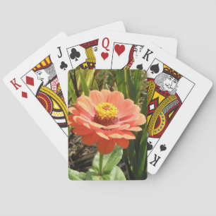 Orange Zinnia Flower-uppspelningskort Spel Kort