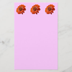 Orange Zinnia WildblomNature Blommigt Brevpapper