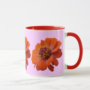 Orange Zinnia WildblomNature Blommigt Mugg