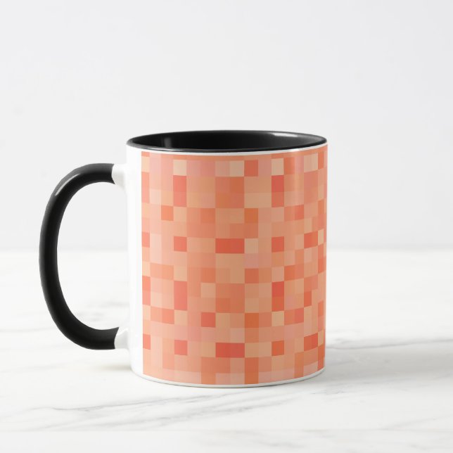 Orangea fyrkantiga pixlar  mugg (Vänster)