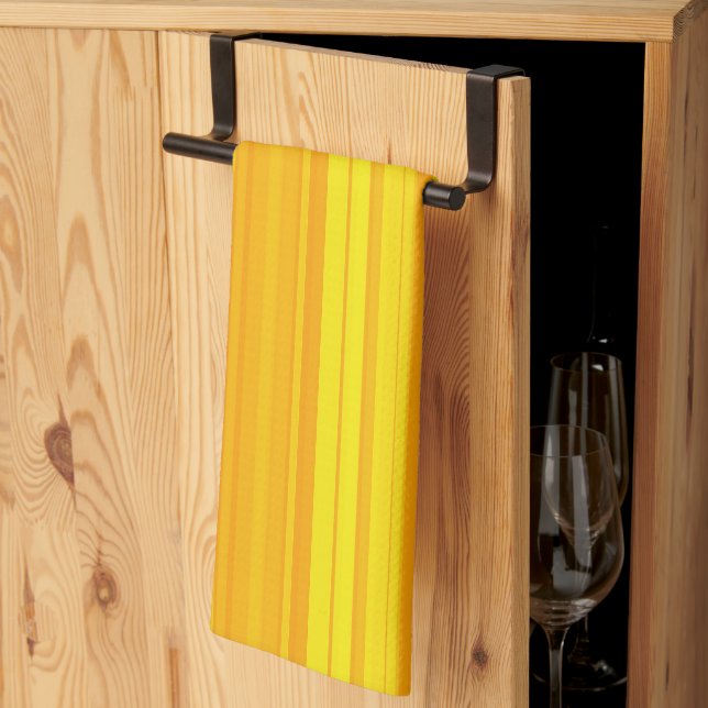 Orangea gula ränder kökshandduk (Thirds Fold)