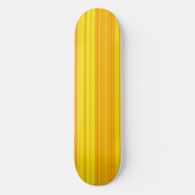 Orangea gula ränder mini skateboard bräda 18,5 cm (Framsida)