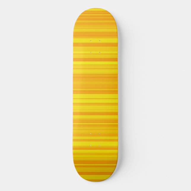 Orangea gula ränder mini skateboard bräda 18,5 cm (Framsida)