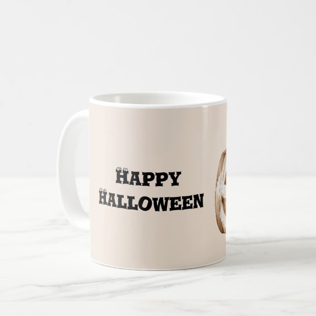 Orangea pumpaögon Halloween Kaffemugg (Framsida vänster)