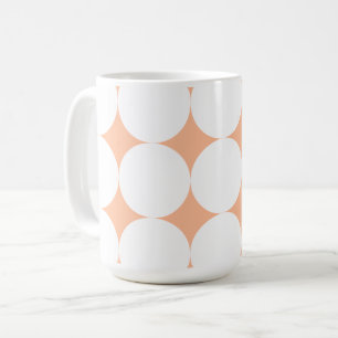 Orangeaktig persika retro prickar kaffemugg