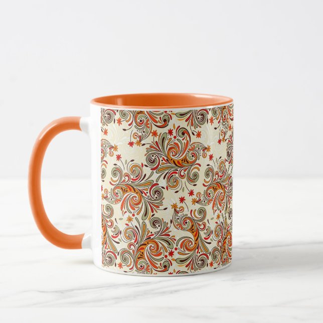 Orangeblommig Mugg (Vänster)