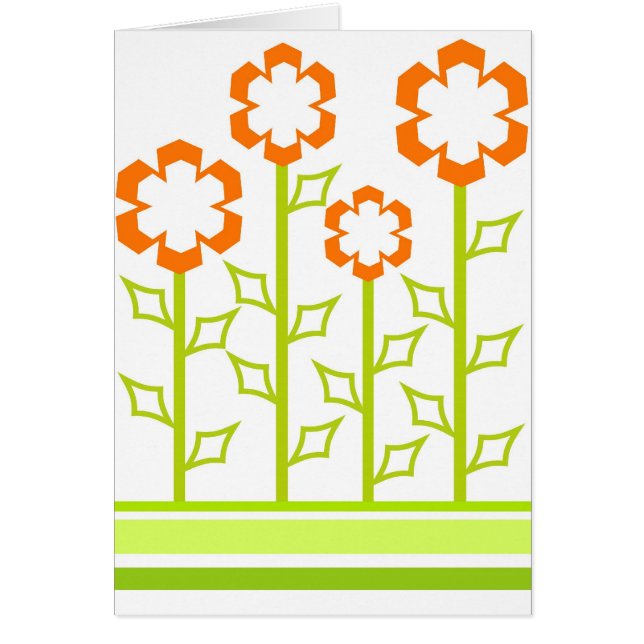 Orangeblommor - kort (Framsidan)